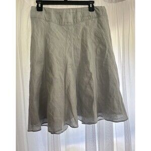 Allison Taylor Women’s Size 8 Linen Skirt Blue Lined Long Midi Modest Natural